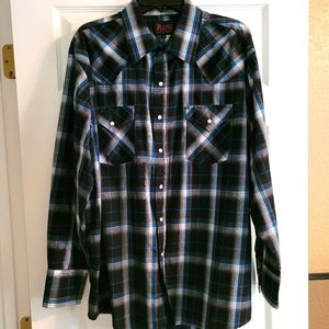 Men's Long-sleeved Pearl Snap Shirt